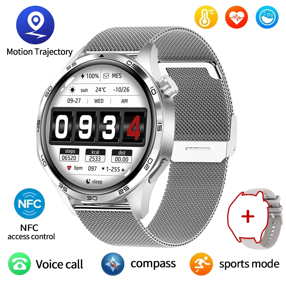 2025 New For HUAWEI Smart Watch Men GT5 PRO NFC GPS Sports Compass Fitness Heart Rate Bluetooth Call Smartwatch Watch 5 Pro