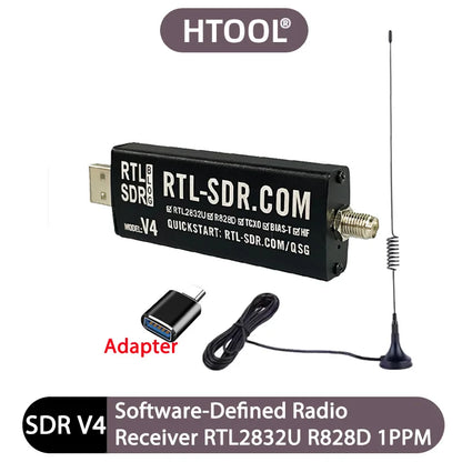 100KHz-1.7GHz Full-Band RTL-SDR Software-Defined Radio Receiver RTL2832U + R820T Radio Broadcasting Communication Technology