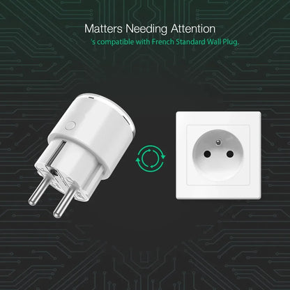 15A 3450W WiFi Smart Plug Wireless Power Socket Outlet Energy Monitoring No Hub App Remote Control EU Plug