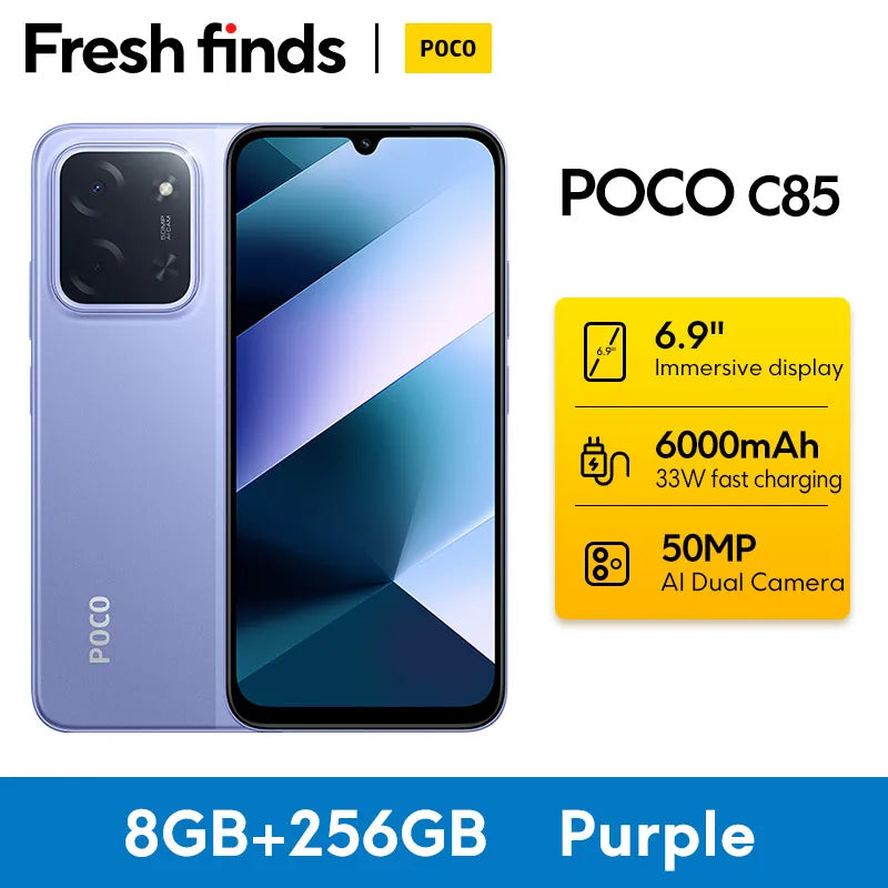 【World Premiere】POCO C85 Global Version Smartphone 128/256GB Helio G81-Ultra 6000mAh battery 6.9