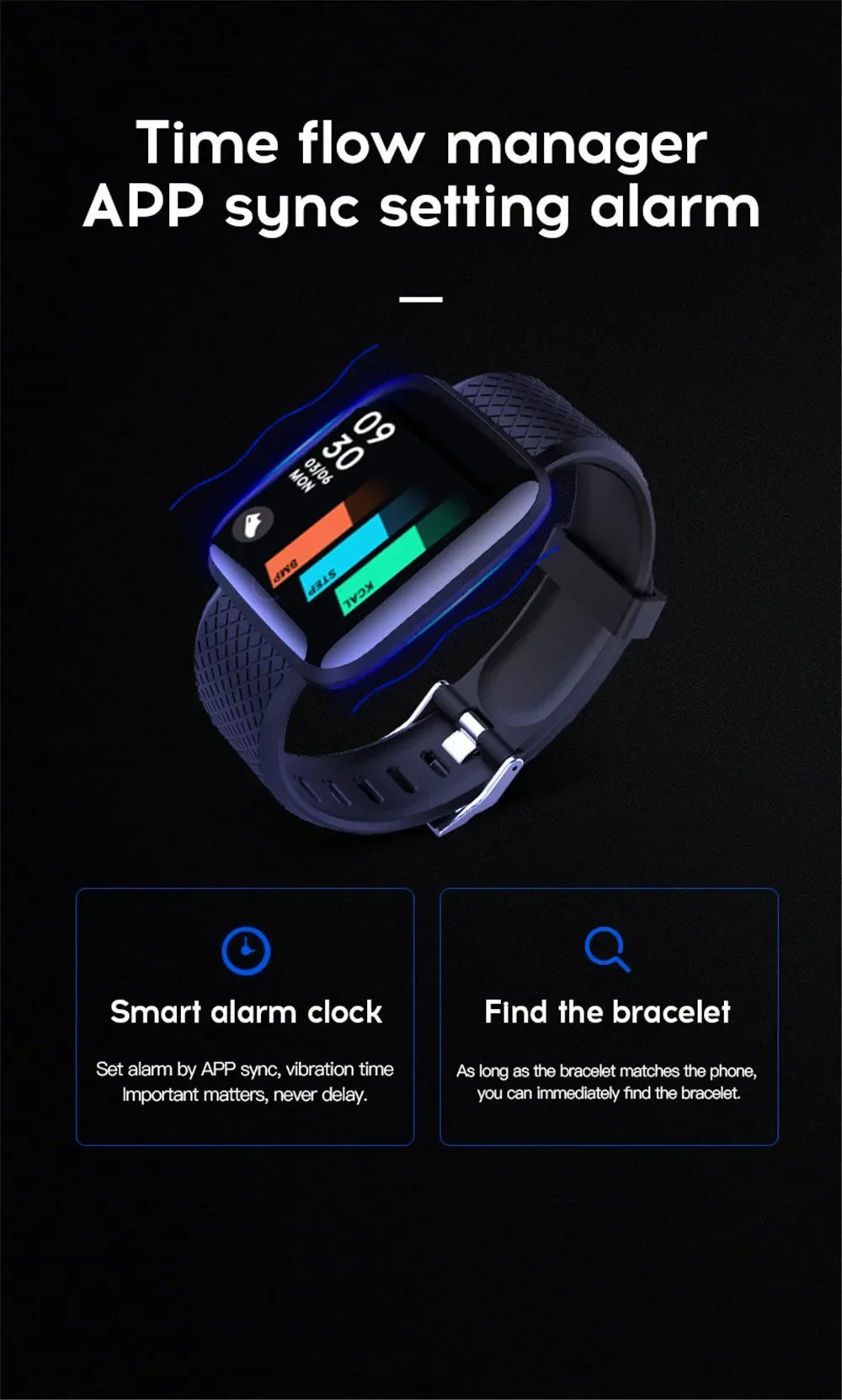 116plus Smart Watch Men Women Bluetooth Connected Phone Music Fitness Multifunctional Sports Bracelet Sleep Monitor Smartwatchs