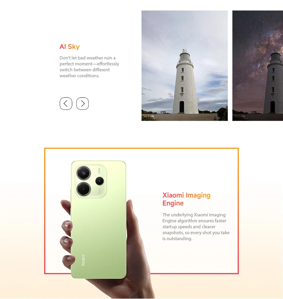 【Brand+】Global Version Xiaomi Redmi Note 14 MediaTek Helio G99-Ultra 108MP AI 5500mAh 6.67