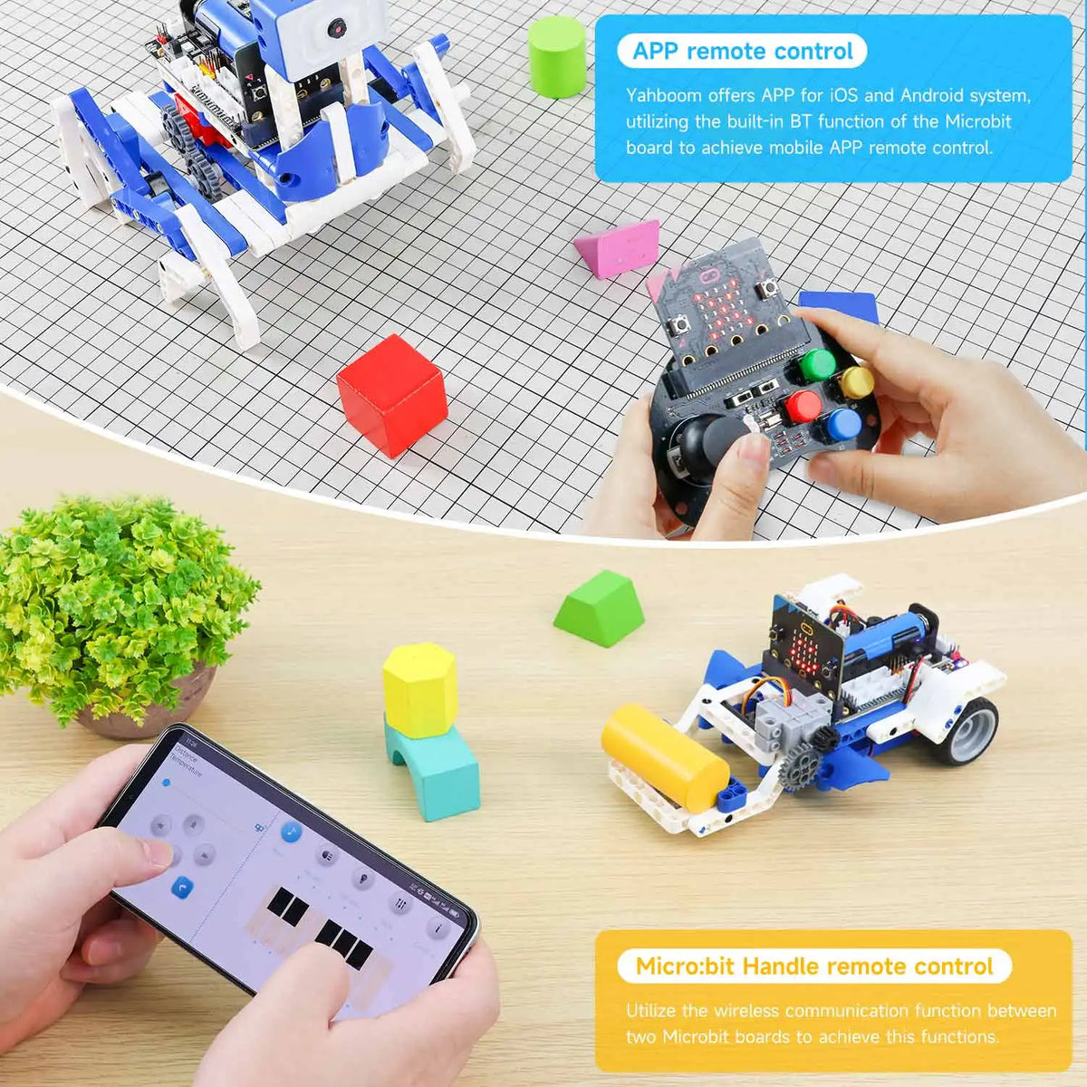 Yahboom Robot Kit Programmable 16 in 1 Building Block Kit Support Python And Makecode Programming Kids Coding for Microbit V2 V1