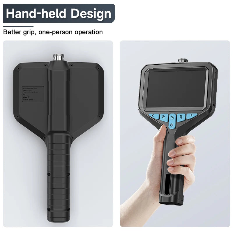 2-100m Borescope 8mm Camera 1080P HD 4.3'' Screen Endoscope IP67 Detachable Design 2600mAh Inspection Camera for Piping
