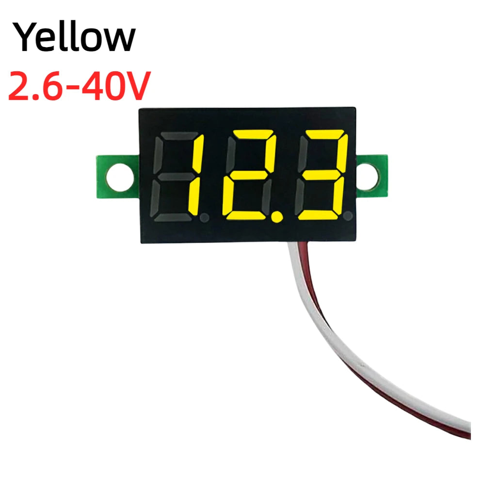 1-10PCS 2 Wires Mini Digital Voltmeter LED Screen Display 0.28 Inch DC Voltage Tester Meter Power Voltage Detector Tool