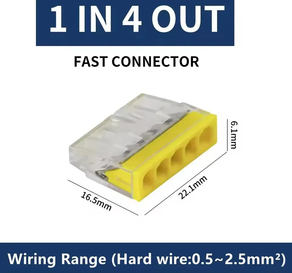 10/50pcs CMK 20 Mini Quick Wire Connectors 2/3/4/5/6/8 Ports Hard wire Quick Push-In Terminal Block 450V 25A 0.5~2.5mm² ﻿