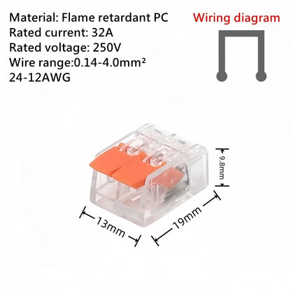 10/75pcs Universal Type Quick Plug-in Terminals,Electrical Equipment Connectors Lever Wire Connector Terminals 250V/32A