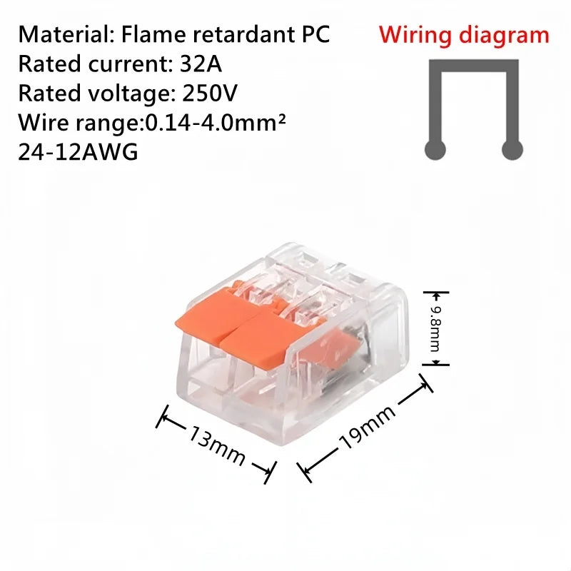 10/75pcs Universal Type Quick Plug-in Terminals,Electrical Equipment Connectors Lever Wire Connector Terminals 250V/32A