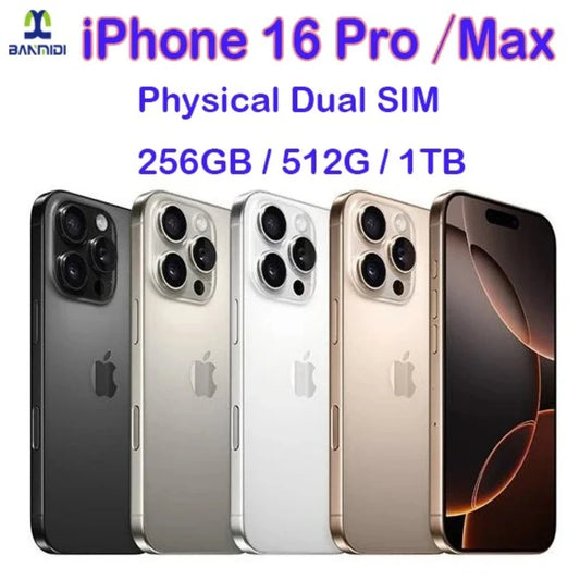 100% Original iPhone 16 Pro MAX Smartphone 6.9" Dual SIM Unlocked 5G Cell Phone Retina XDR OLED 6.3" 16 Pro 128GB/256GB/512GB/1T
