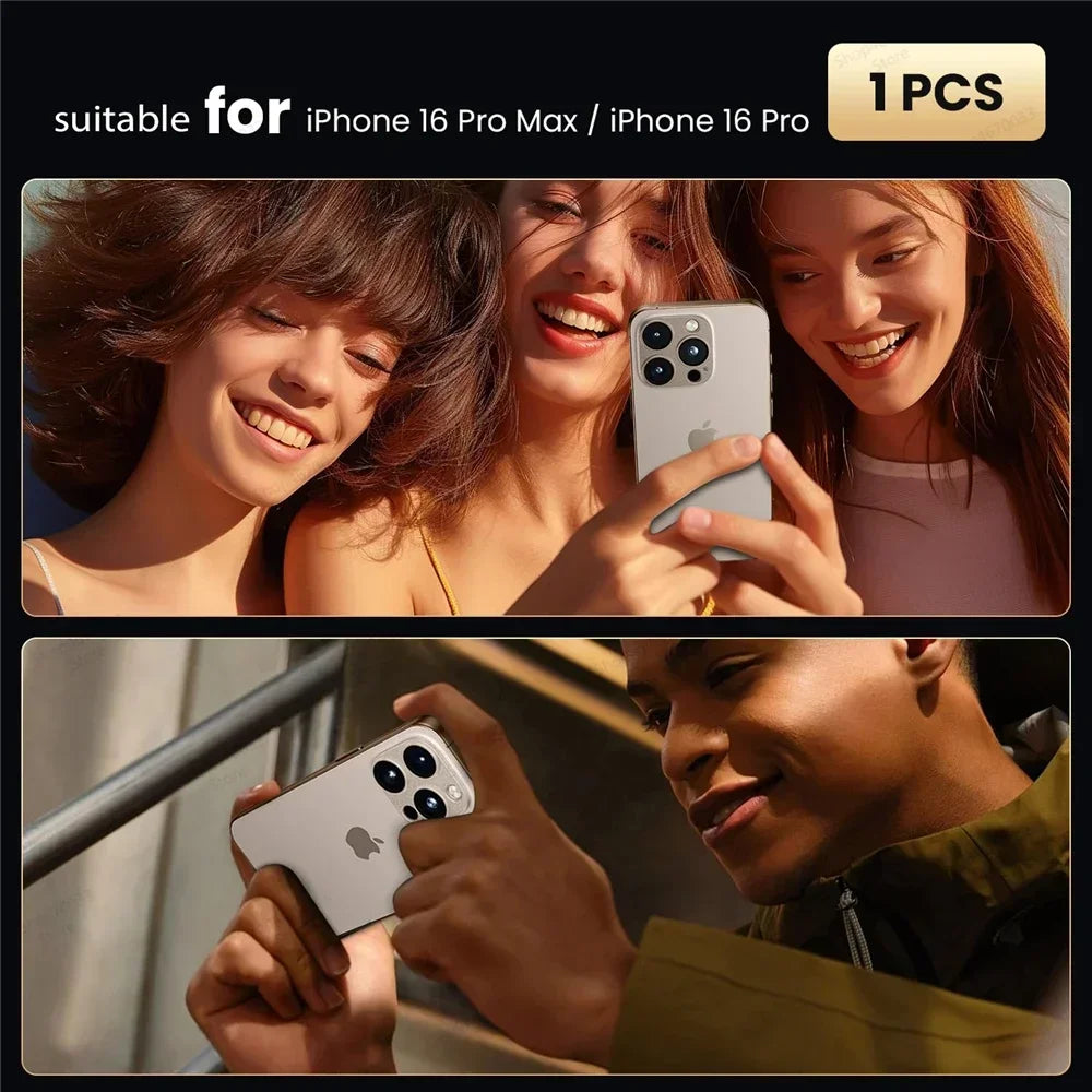 1Pcs Camera Protection Glass For IPhone 16 15 14 13 Pro Max Mini Lens Cover Glass For IPhone 15 14 16 Plus Lens Metal Ring Film