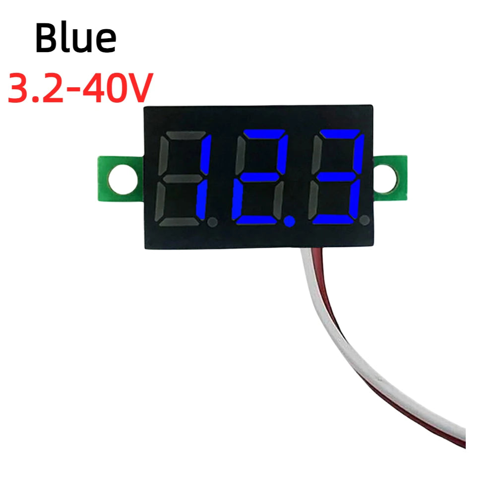 1-10PCS 2 Wires Mini Digital Voltmeter LED Screen Display 0.28 Inch DC Voltage Tester Meter Power Voltage Detector Tool