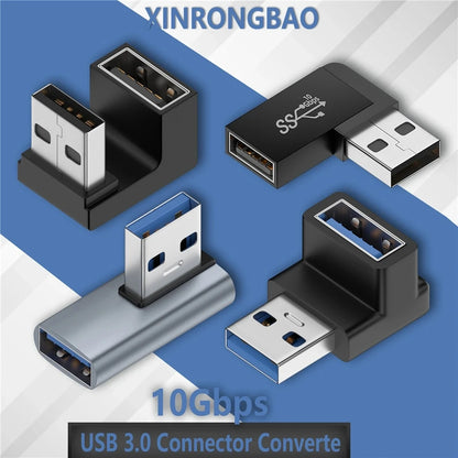 10 Gbps USB Upward Elbow Adapter for Laptop PC Connector Converte USB 3.0 Male to Female 90 Degree Right Angle Extension Adapter