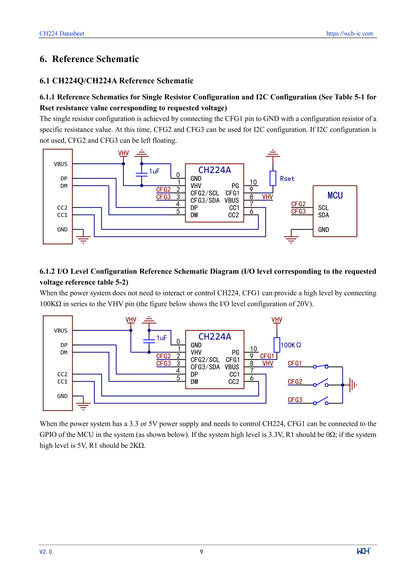 10Pcs/lot CH224 CH224A USB PD3.2 Fast Charging Protocol Receiver Chip