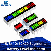 1PC 5/8/10/12/20-Segment Multicolor LED Battery Bar Indicator (Red/White/Blue) - Super Bright for DIY Power Pack Assembly