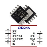 10Pcs/lot CH224 CH224A USB PD3.2 Fast Charging Protocol Receiver Chip