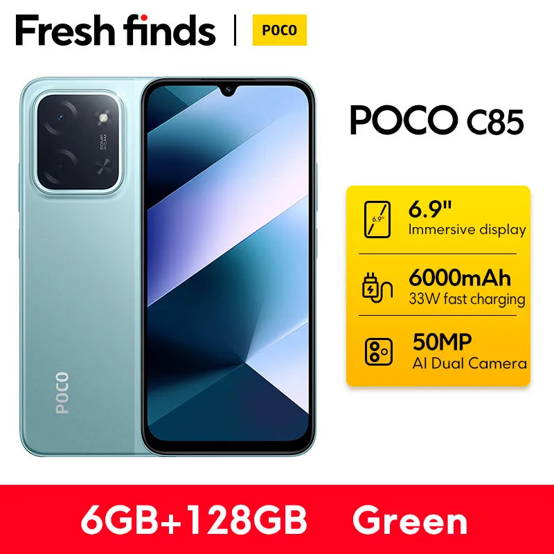 【World Premiere】POCO C85 Global Version Smartphone 128/256GB Helio G81-Ultra 6000mAh battery 6.9