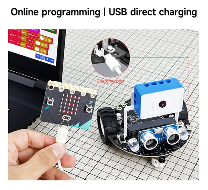 Yahboom Tiny:bit Plus Microbit Robot Car With ESP32 WiFi Camera Module Support APP FPV Control Programmable Toy Kids Coding