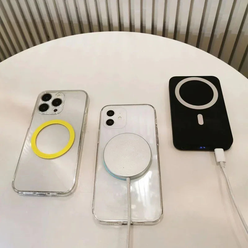 1PCS Magsafe Colourful Silicone Magnetic Metal Ring Universal Sticker Support Wireless Charger Magnetic Patch Sheet for IPhone