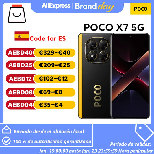 【Brand+】POCO X7 Smartphone Dimensity 7300-Ultra 6.67"120Hz AMOLED Display 45W 5110mAh 50MP Camera IP68 Xiaomi HyperOS NFC