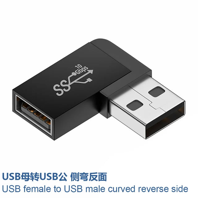 10 Gbps USB Upward Elbow Adapter for Laptop PC Connector Converte USB 3.0 Male to Female 90 Degree Right Angle Extension Adapter