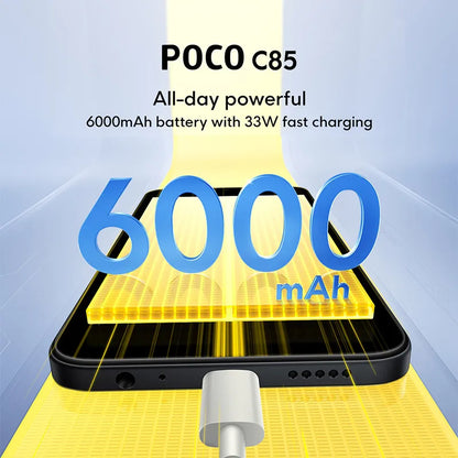 【World Premiere】POCO C85 Global Version Smartphone 128/256GB Helio G81-Ultra 6000mAh battery 6.9" display 50MP Camera 33W NFC