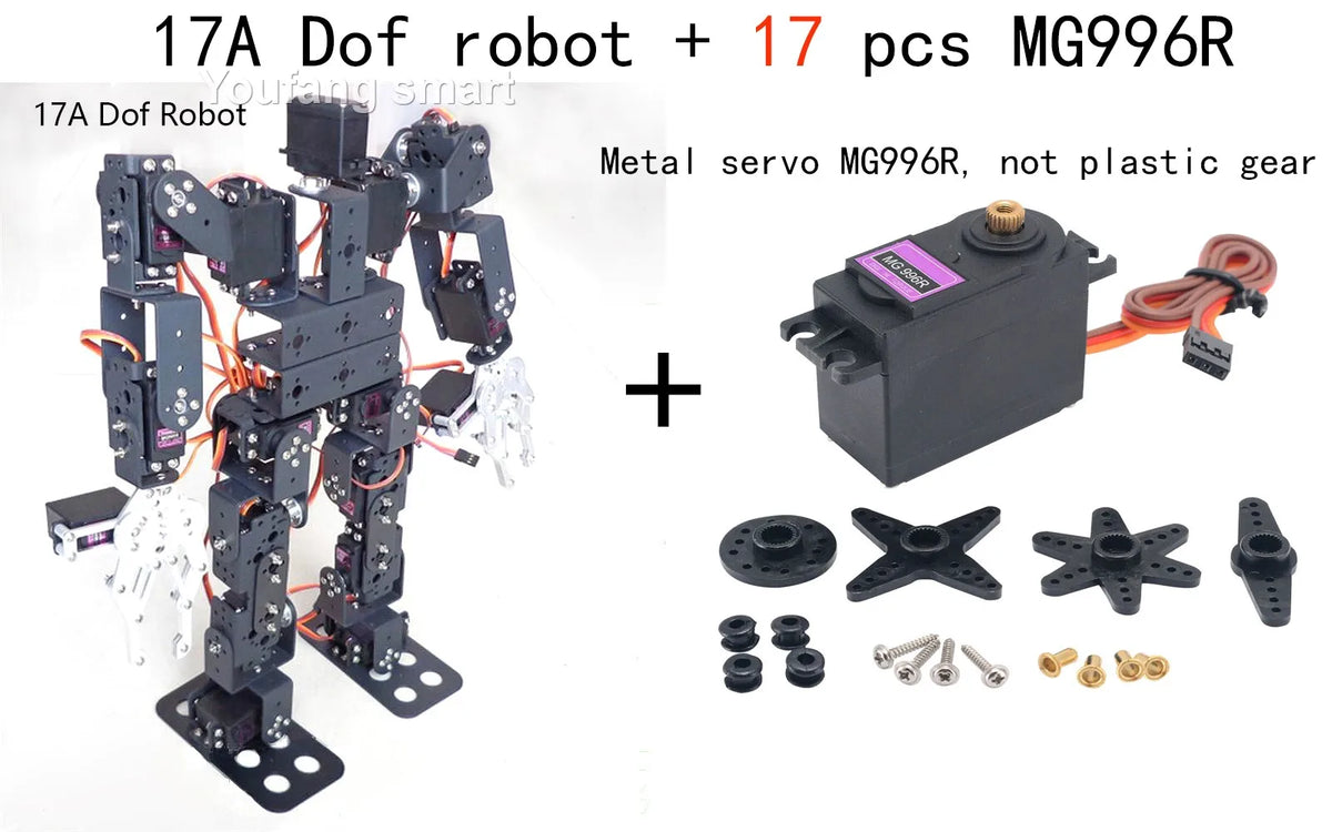 17 DOF Humanoid Robot Frame Educational Robot Kit for Ardunio Robotic Walking Compatible Servo MG996 Programmable Robot DIY Kit