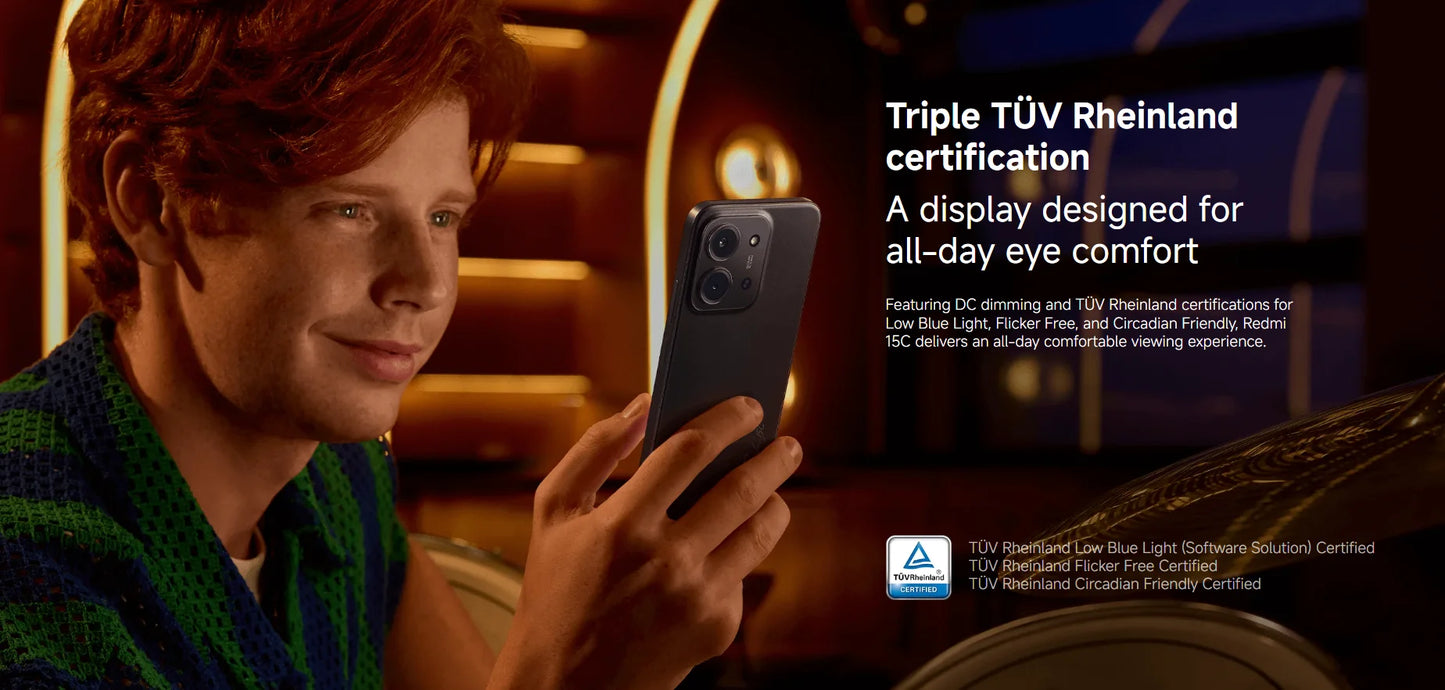 【Brand+】Global Version Redmi 15C 4G Mobile Phone 50MP AI Dual Camera 6000mAh 33W Fast Charging Cellphone Smartphone