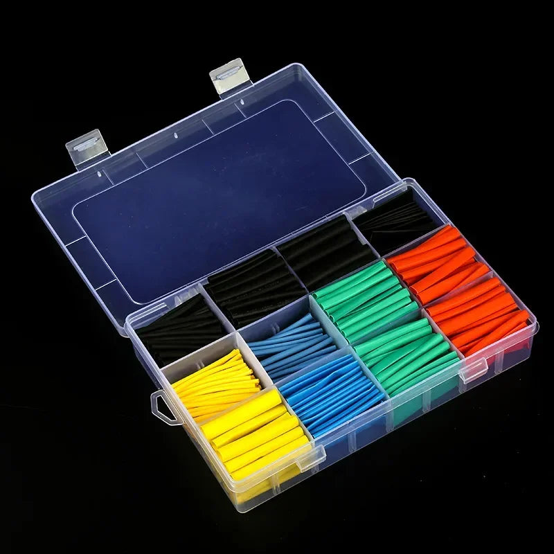 1600/127pcs Heat-shrink Tubing Thermoresistant Tube Heat Shrink Wrapping Kit Electrical Connection Wire Insulation Sleeving