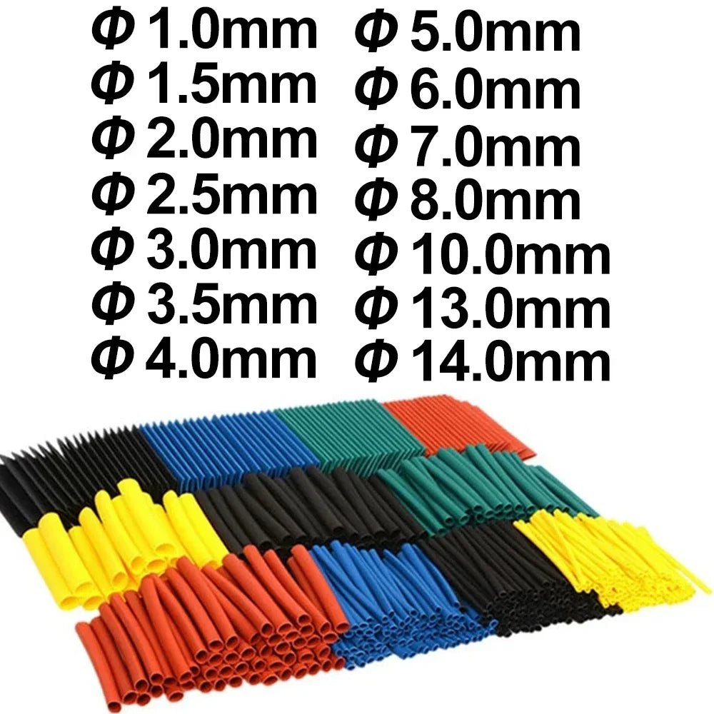 1600/127pcs Heat-shrink Tubing Thermoresistant Tube Heat Shrink Wrapping Kit Electrical Connection Wire Insulation Sleeving