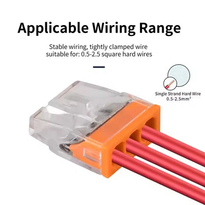 10/50pcs CMK 20 Mini Quick Wire Connectors 2/3/4/5/6/8 Ports Hard wire Quick Push-In Terminal Block 450V 25A 0.5~2.5mm² ﻿