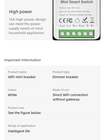 16A/20A Tuya Smart WiFi/Zigbee3.0 Switch APP Control Switch Mini Breaker Smart Life Control Support Alexa Home Yandex Alice