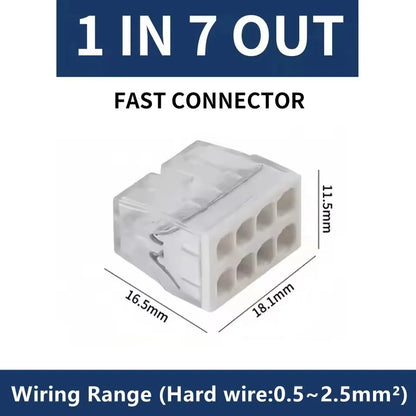 10/50pcs CMK 20 Mini Quick Wire Connectors 2/3/4/5/6/8 Ports Hard wire Quick Push-In Terminal Block 450V 25A 0.5~2.5mm² ﻿