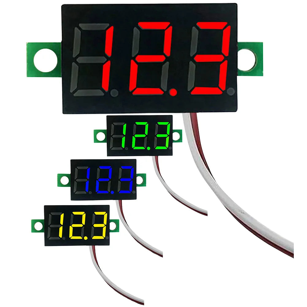 1-10PCS 2 Wires Mini Digital Voltmeter LED Screen Display 0.28 Inch DC Voltage Tester Meter Power Voltage Detector Tool
