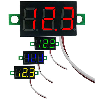 1-10PCS 2 Wires Mini Digital Voltmeter LED Screen Display 0.28 Inch DC Voltage Tester Meter Power Voltage Detector Tool