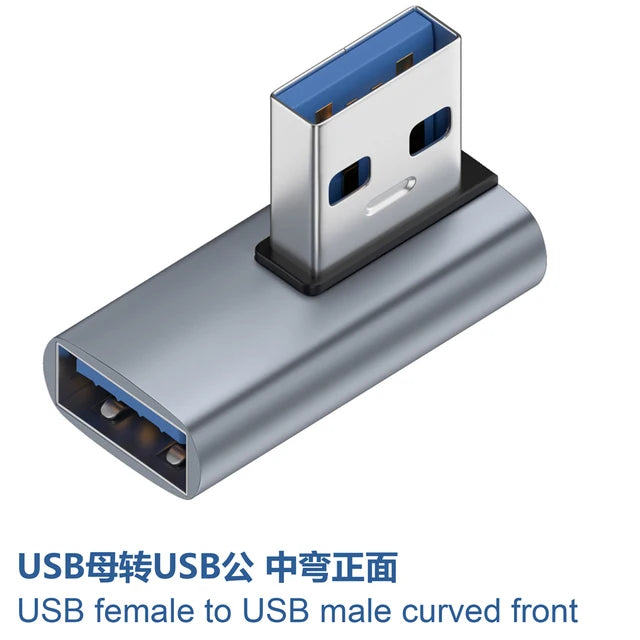 10 Gbps USB Upward Elbow Adapter for Laptop PC Connector Converte USB 3.0 Male to Female 90 Degree Right Angle Extension Adapter