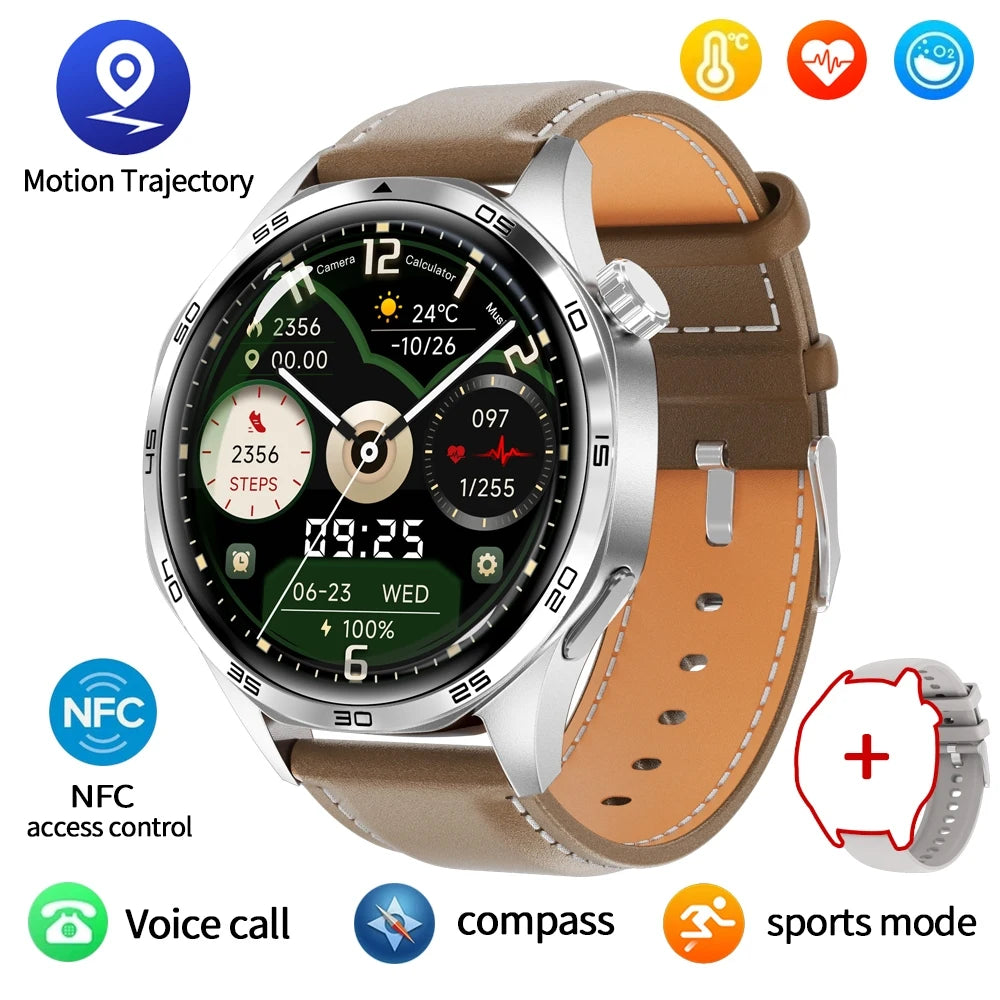 2025 New For HUAWEI Smart Watch Men GT5 PRO NFC GPS Sports Compass Fitness Heart Rate Bluetooth Call Smartwatch Watch 5 Pro