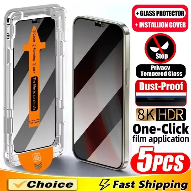 1-5PCS Privacy Oleophobic Coating Dust Free Easy Install Screen Protector For Xiaomi 14T Pro Anti Spy Protective Tempered Glass