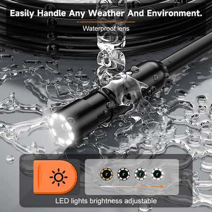 2-100m Industrial Endoscope Camera 8mm 1080P Detachable Design IP67 Borescope Inspection Camera for Piping Sewer 2600mAh