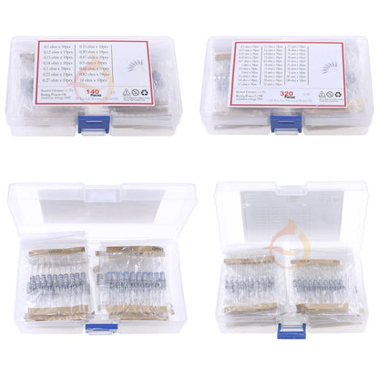 1/2W 1W Fuse Wirewound Resistor Mix kit Box 5color ring 0.1ohm 0.12R 0.15R 0.2R 0.33R 0.39R 0.47R 10ohm 22R 33R 47R 51R 82R 100R