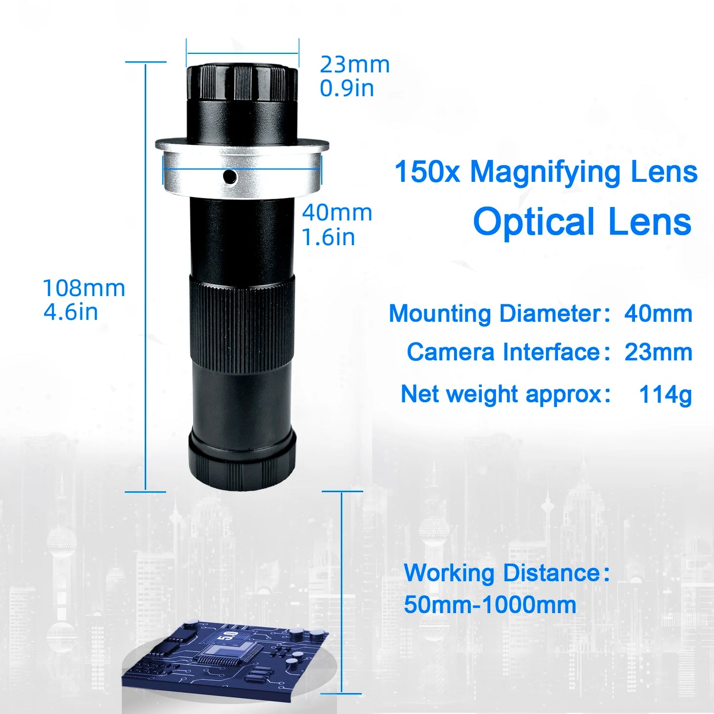 130X 150X 180X 215X zoom C Mount Lens Magnification Adjustable 0.7X~4.5X Optical Zoom Lens For HDMI USB Microscope Camera