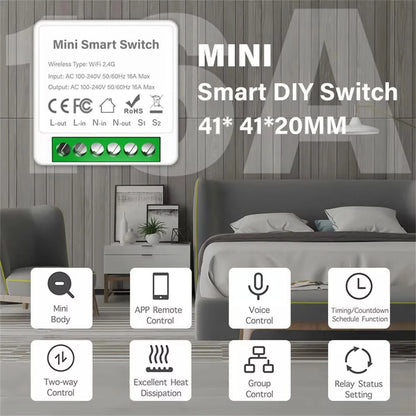 16A/20A Tuya Smart WiFi/Zigbee3.0 Switch APP Control Switch Mini Breaker Smart Life Control Support Alexa Home Yandex Alice