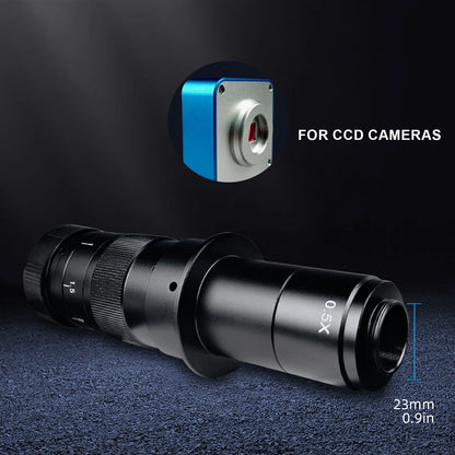 130X 150X 180X 215X zoom C Mount Lens Magnification Adjustable 0.7X~4.5X Optical Zoom Lens For HDMI USB Microscope Camera