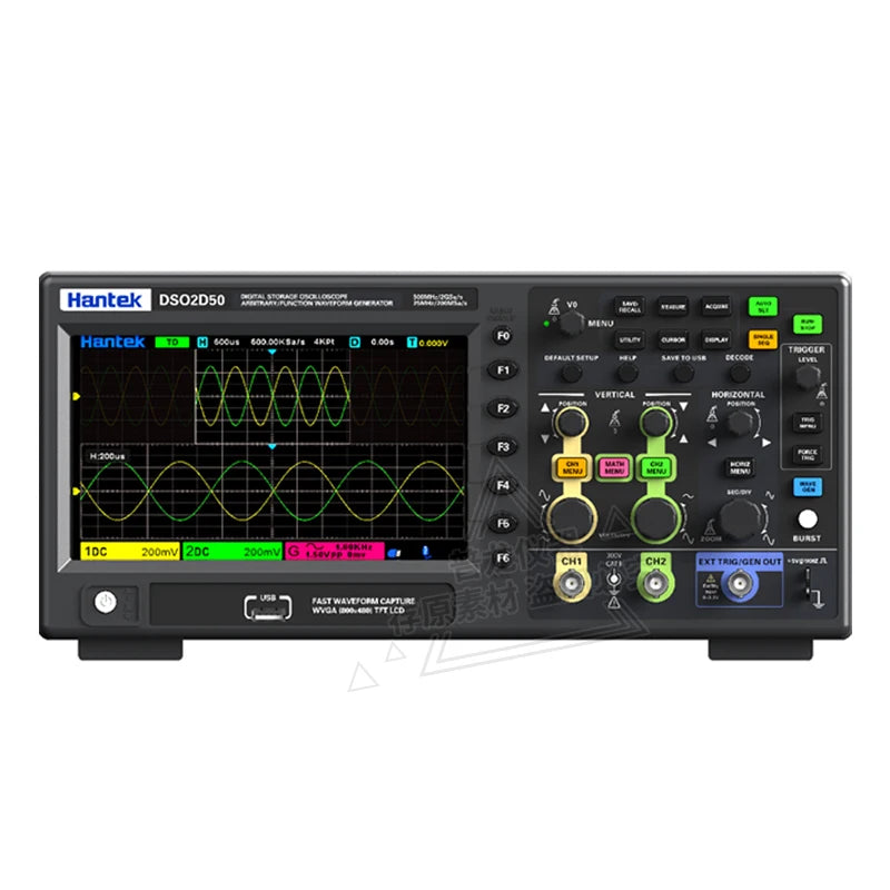 【Hantek Official Genuine】Digital oscilloscope DSO2C20/2C35/2C50/2D20/2D35/2D205 200/350/500MHz 2Gsa/s 2-Ch desktop oscilloscope