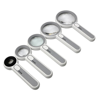 1pc Rechargeable Handheld Magnifier 3 Lighting Modes Illuminated Magnifying Glass With LED Light For Seniors Reading Repair