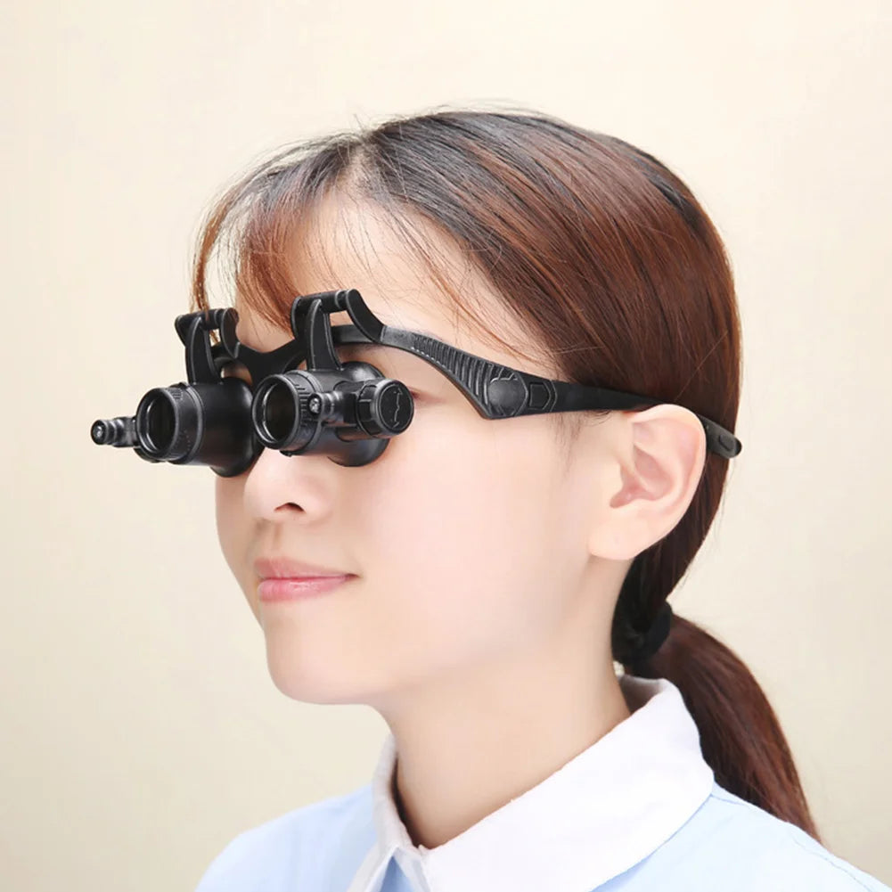 10X/15X/20X/25X LED Magnifier Glasses Magnifying Headband Eyewear for Reading Jewelers Watchmaker Repair Tools Magnifying Glass