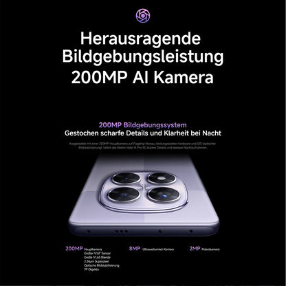 【Brand+】Xiaomi Redmi Note 14 Pro 5G Smartphone MediaTek Dimensity 7300-Ultra 200MP AI camera NFC 6.67"AMOLED display IP68