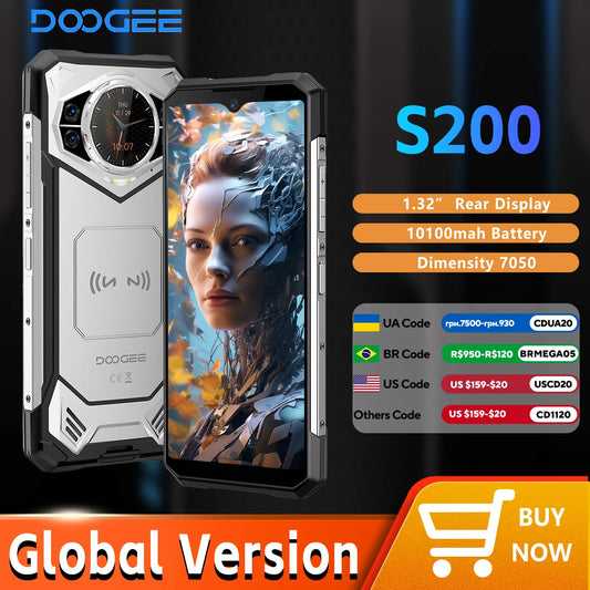 【Brand+】World Premiere DOOGEE S200 5G Rugged Phone 6.72" 120Hz Display 12GB RAM 256GB ROM 100MP AI Main Camera 10100mAh  NFC