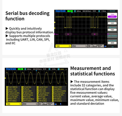 【Hantek Official Genuine】Digital oscilloscope DSO2C20/2C35/2C50/2D20/2D35/2D205 200/350/500MHz 2Gsa/s 2-Ch desktop oscilloscope