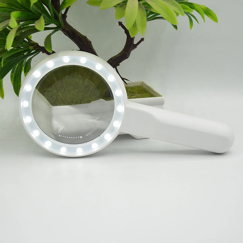 1pc Rechargeable Handheld Magnifier 3 Lighting Modes Illuminated Magnifying Glass With LED Light For Seniors Reading Repair