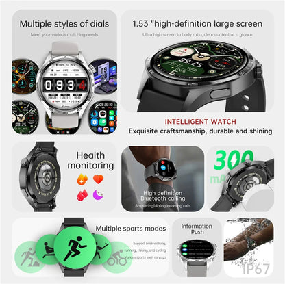 2025 New For HUAWEI Smart Watch Men GT5 PRO NFC GPS Sports Compass Fitness Heart Rate Bluetooth Call Smartwatch Watch 5 Pro